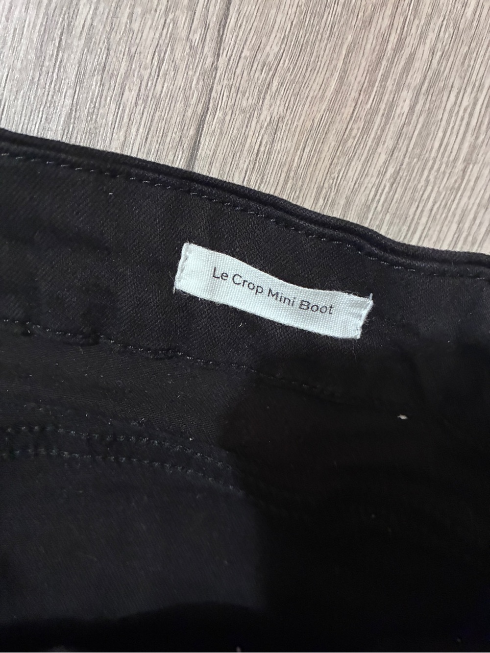 FRAME Le Crop Mini Boot Jeans Black Film Noir Size 33 Cropped Bootcut - Picture 6 of 12